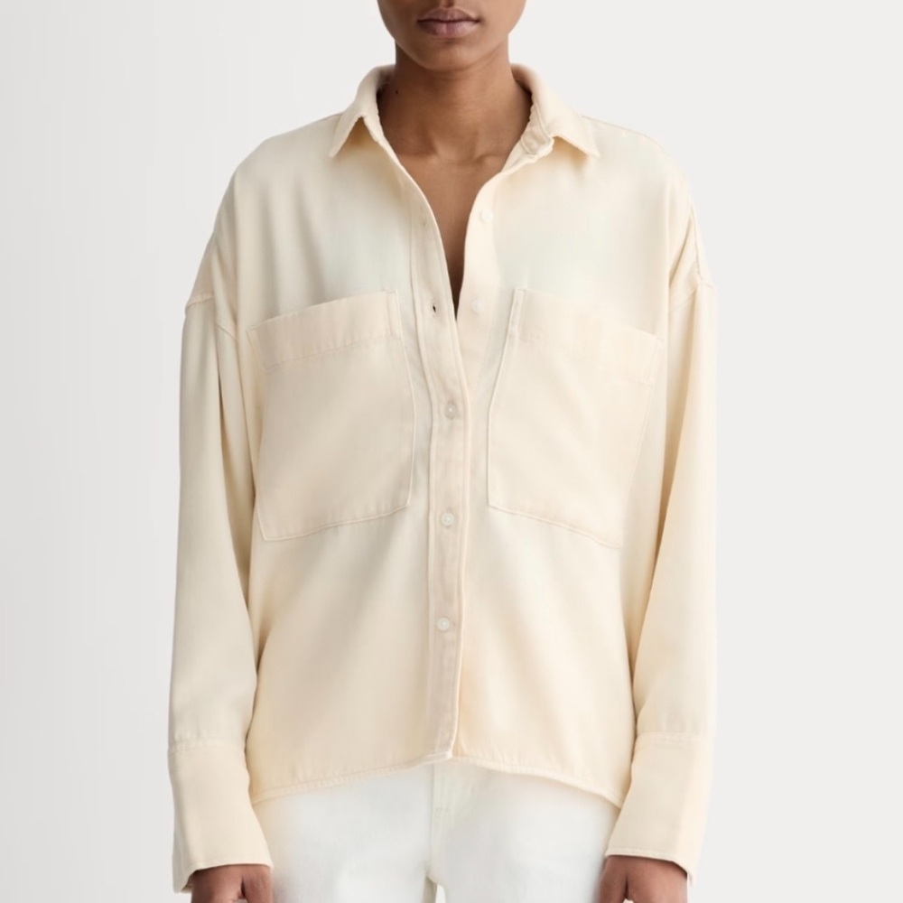 Everlane The Boxy Overshirt Long‎ Sleeve Button Down Shirt Buttersoft Large